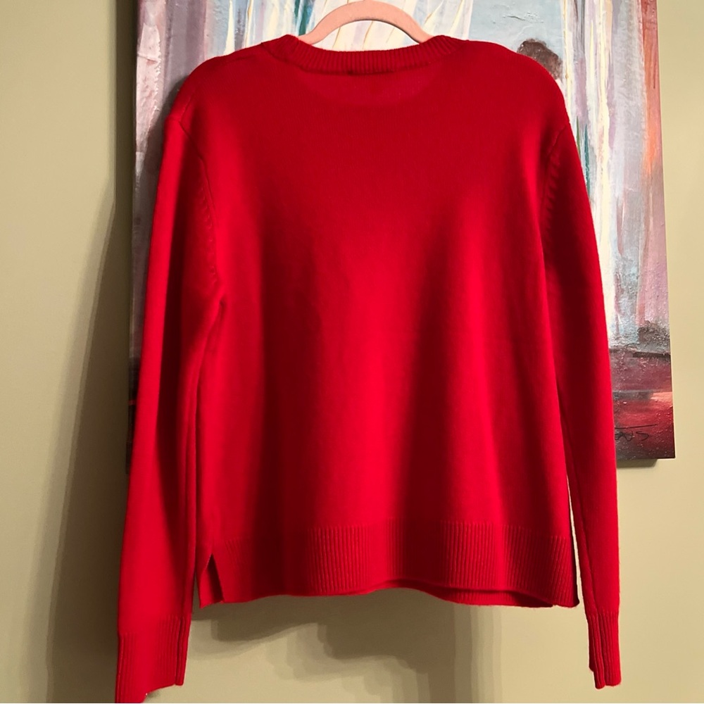 The Cashmere Project L Red White Heart Sweater 100% Cashmere - Picture 2 of 9